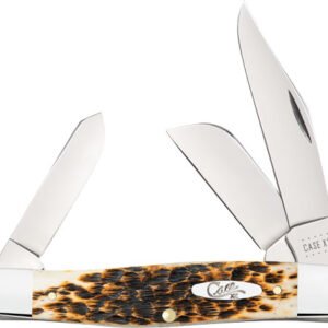 CASE KNIVES AMBER BONE PEACH - SEED JIG LARGE STOCKMAN