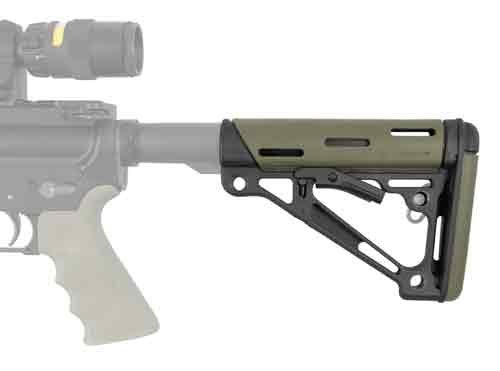 HOGUE AR-15 COLLAPSIBLE STOCK - OD GREEN RUBBER MIL-SPEC - Image 2