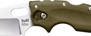 COLD STEEL TUFF LITE 2.5" OD - GREEN PLAIN EDGE CLIP FOLDER