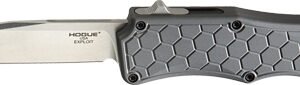 HOGUE EXPLOIT 3.5" OTF AUTO - ALUMINUM CLIP POINT BLADE GREY