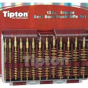 TIPTON 13-PIECE BRONZE RIFLE - BORE BRUSH SET W/STORAGE CASE