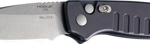 HOGUE BALLISTA-I BUTTON AUTO - DROP POINT BLADE TMBLD BLK 3.5