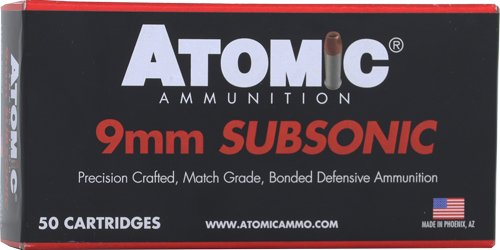 ATOMIC 9MM LUGER 147GR - SUBSONIC JHP 50RD 10BX/CS - Image 6