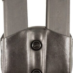 DESANTIS DOUBLE MAG POUCH OWB - LEATHER SINGLE STACK 9/40 BLK