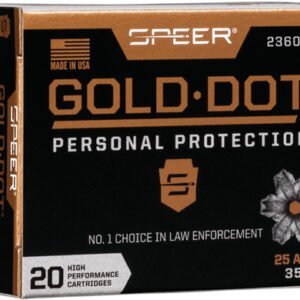 SPEER GOLD DOT 25 ACP 35GR - GDHP 20RD 10BX/CS