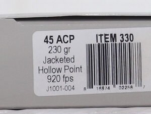 UNDERWOOD 45 ACP 230GR JHP - 20RD 10BX/CS