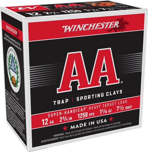 WINCHESTER AA 12GA 2.75" - 1-1/8OZ #7.5 1250FPS 250R CASE