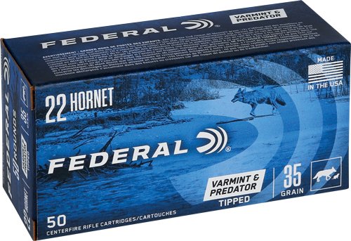 FEDERAL AE 22 HORNET 35GR - TIPPED VARMINT 50RD 10BX/CS