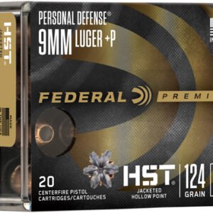 FEDERAL PREMIUM 9MM LUGER +P - 124GR HST JHP 20RD 10BX/CS