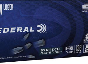FEDERAL SYNTHETIC DEFENSE 9MM - LUGER 138GR SJHP 50RD 10BX/CS