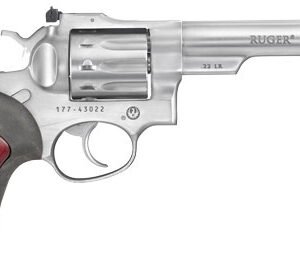 RUGER GP100 22LR 6" ADJ. SGTS - STAINLESS RUBBER W/HDWD INSERT