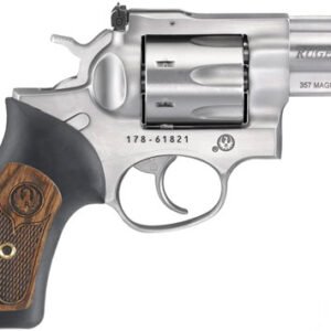 RUGER GP100 357MAG 2.5" ADJ. - SS RUBBER W/HARDWOOD 7-SHOT