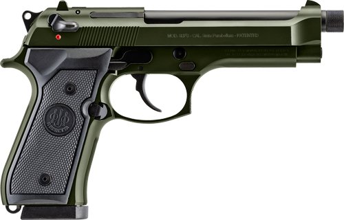 BERETTA 92FS 9MM 4.9" 18RD - OD GREEN THREADED
