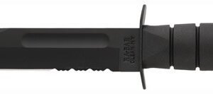 KA-BAR FIGHTING/UTILITY KNIFE - 7" SERR W/PLASTIC SHEATH BLACK