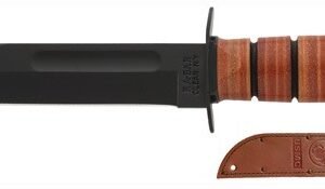 KA-BAR FIGHTING/UTILITY KNIFE - 7" W/LEATHER SHEATH USMC