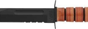 KA-BAR FIGHTING/UTILITY KNIFE - 7" SRRTD W/LTHR SHTH US ARMY