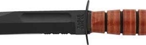 KA-BAR FIGHTING/UTILITY KNIFE - 5.25" SHRT W/LTHR USMC SERRTD