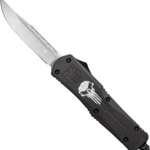 COBRATEC LARGE FS3 OTF BLACK - PUNISHER 3.5" D2 STEEL DRP PNT