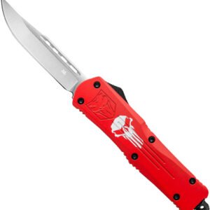 COBRATEC LARGE FS3 OTF RED - PUNISHER 3.5" D2 STEEL DRP PNT