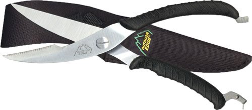 OUTDOOR EDGE GAME SHEARS - 3.5" S/S BLACK W/NYLON SHEATH