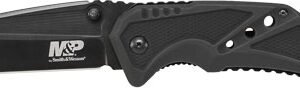 S&W KNIFE CLIP FOLDER 3.8" - BLADE BLACK W/ STRAP CUTTER