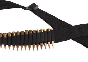 BULLDOG RIFLE AMMO BELT HOLDS - 24 CARTRIDGES ADJUSTABLE BLK