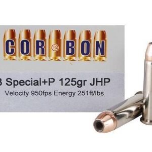 Corbon Self-Defense JHP Handgun Ammunition .38 Spl (+P) 125 gr JHP 1125 fps 20/box