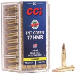 CCI TNT Green Rimfire Ammunition .17 HMR 16 gr HP 2500 fps 50/ct