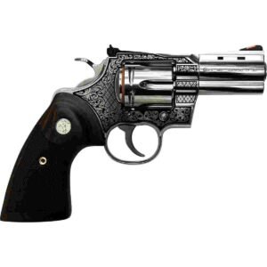 Colt Python "Filigree Frame" Handgun .357 Mag 6rd Capacity 3" Barrel Stainless Finish Wood Grips