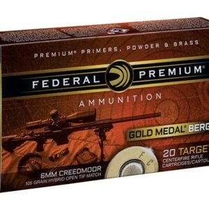 Federal Gold Medal Berger Hybrid Rifle Ammunition 6mm Creedmoor 105gr BTHP 3025 fps 20/ct