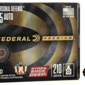 Federal Personal Defense Hydra-Shok Deep Handgun Ammuniton .45 ACP 210 gr HSD 980 fps 20/ct