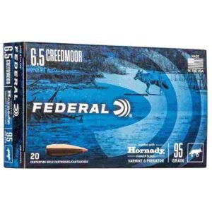 Federal Varmint & Predator Rifle Ammunition 6.5 Creedmoor 95 gr V-MAX 3300 fps 20/ct