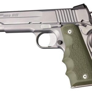 Hogue 1911 Govt. Model Grip with Finger Grooves - OD Green Rubber
