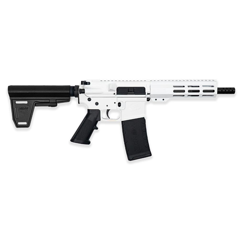 GLFA 223 Wylde Braced Pistol .223 Wylde 30rd Magazine 7.5" Nitride Barrel White Finish
