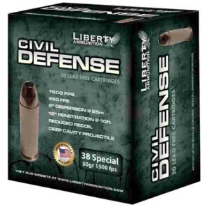 Liberty Civil Defense Handgun Ammunition .38 Spl 50 gr SCHP 1500 fps 20/ct