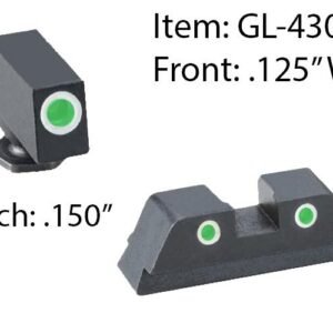 Ameriglo Classic 3 Dot Night Sight Set for Glock 42/43 / Front Tritium - Green / Front Outline - White / Rear Tritium - Green / Rear Outline - White