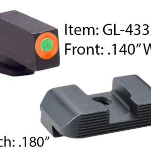 Ameriglo Hackathorn Sight Set for Glock 17-39 Front Tritium - Green / Front Outline - Orange / Rear - Black Serrated