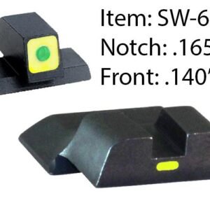 Ameriglo CAP Tritium Night Sights for S&W M&P / Front Tritium - Green / Front Outline - LumiGreen / Style - CAP / Rear Paint Bar - LumiGreen