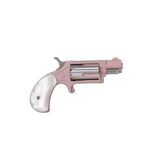 NAA 22M Rose Handgun .22 WMR 5rd Capacity 1.13" Barrel  Bird Head Pearl Grip Pink Cerekote