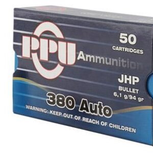 PPU Handgun Ammunition .380 ACP 94 gr JHP 951 fps 951 fps 50/ct