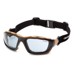 Pyramex Carhartt Carthage Shooting Glasses Black and Tan with Grey Anti-Fog Lens