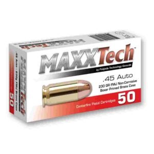 Maxxtech Brass Casefire Handgun Ammunition .45 ACP 230 gr FMJ  50/ct