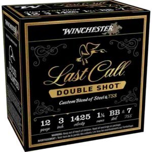 Winchester Last Call Double Shot Shotshells 12 ga 3" 1-1/4 oz 1425 fps BB & #7 25/rd