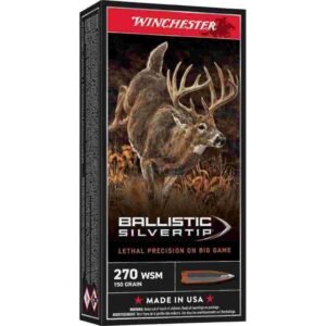 Winchester Ballistic Silvertip Rifle Ammunition .270 WSM 150 gr. PT 3120 fps 20/ct