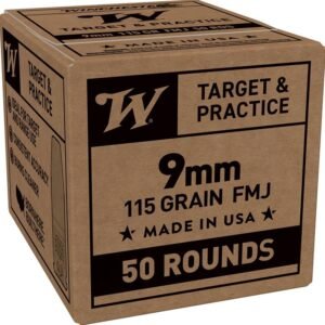 Winchester Service Grade Handgun Ammunition 9mm Luger 115gr FMJ 1300fps 50/ct