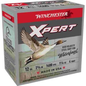 Winchester Xpert High-Velocity Steel Shotshells 12 ga 2-3/4" 1-1/8 oz 1400 fps #4 25/ct