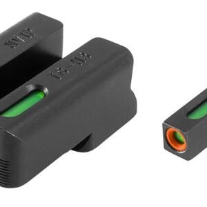 Truglo TFX Pro Tritium/Fiber-Optic Day/Night Sights Fit Novak LoMount cut .270 front / .450 rear - Orange Outline Front/Rear Green