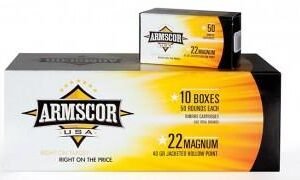 Armscor Rimfire Ammunition .22 WMR 40 gr JHP 1838 fps 50/ct
