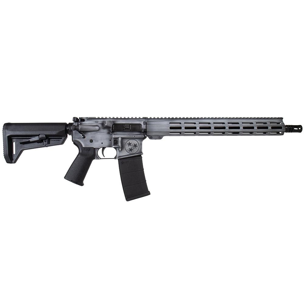 Shark Coast Tactical "Tennessee Battleship Grey Battleworn" AR-15 Rifle 5.56mm 30rd Magazine 16" Barrel 15" MLOK Handguard