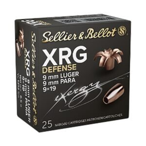 Sellier & Bellot XRG Defense Handgun Ammunition 9mm 100gr HP 1312 fps 25/rd